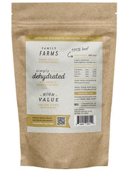 Farm Hounds | Jerky Treats - Turkey Jerky, featuring a close-up of the bag with transparent sourcing details from USA family farms, perfect for dog training or snacking.