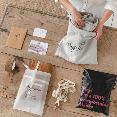 MagicLinen | Double Layer Linen Placemat Set of 2: Latte