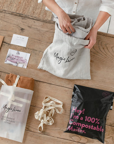 MagicLinen | Double oven mitt (1 pcs): Natural linen