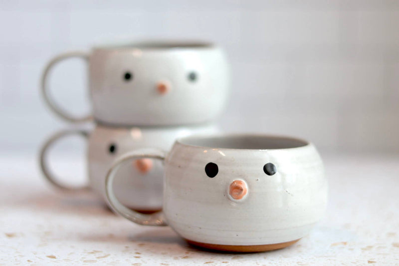 Gravesco| Snowman Handmade Coffee Mug Christmas Winter Pottery 