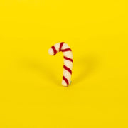 Ware of the Dog - Wool Candy Cane Cat Toy: A felt ornament shaped like a candy cane, filled with catnip, crafted by artisans in Nepal.