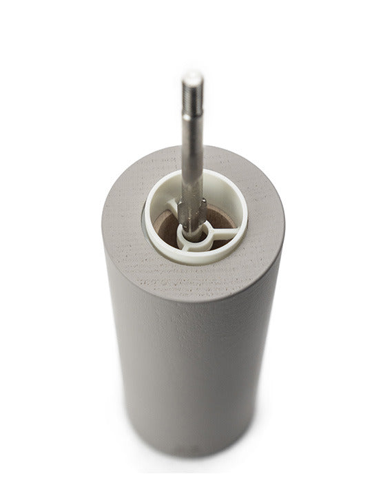 Peugeot | Boreal Salt Mills, Pebble Gray: French-crafted salt mill with a matte finish and wooden head, featuring an adjustable grind system for dry rock salt crystals.