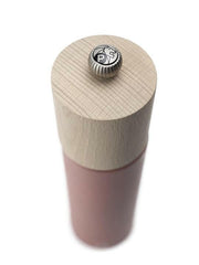 Peugeot Boreal Salt Mill features a wooden top with lion-logo badge and adjustable grind knob, perfect for precise salt grinding.