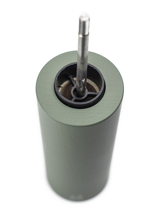 Peugeot | Boreal Pepper Mill, Fern Green, with a streamlined wooden profile and adjustable steel mechanism, reflecting natural, soft design elements.
