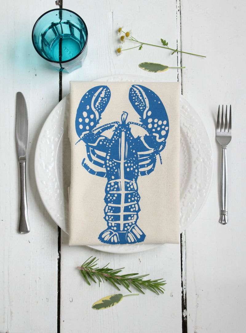 Hearth and Harrow | Lobster Tea Towel - Organic Cotton - Red - Eco-Friendly