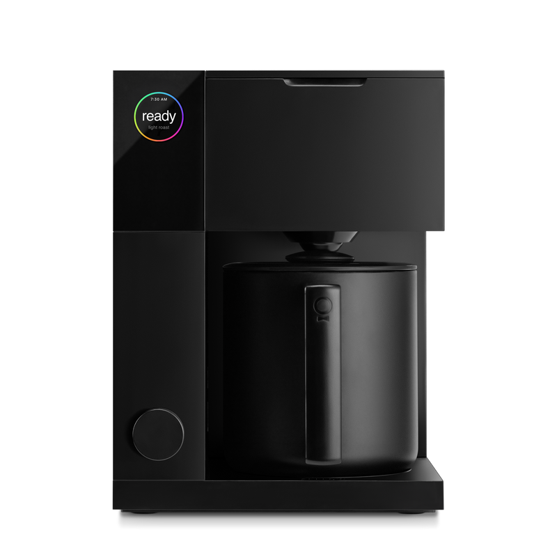 FELLOW - Aiden Precision Coffee Maker: Matte Black, featuring a sleek design with a black lid and handle, ideal for precise pour-over style coffee brewing.