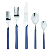 Mepra SPA - Place Set 5 Pcs Fantasia: Light Blue, featuring stainless steel and resin utensils with welded handles, ensuring durability and elegance.