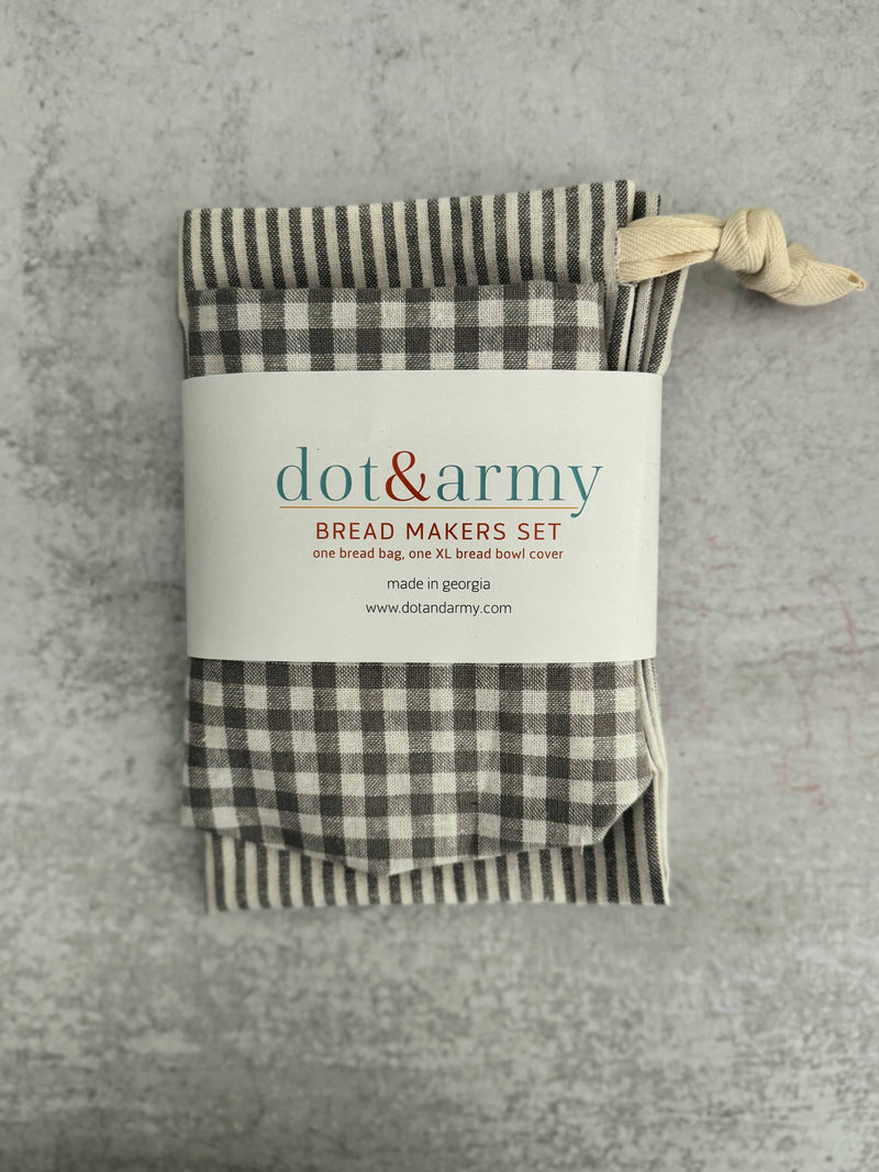 Dot and Army | Stripe and Check Bread Makers Set - Papaya