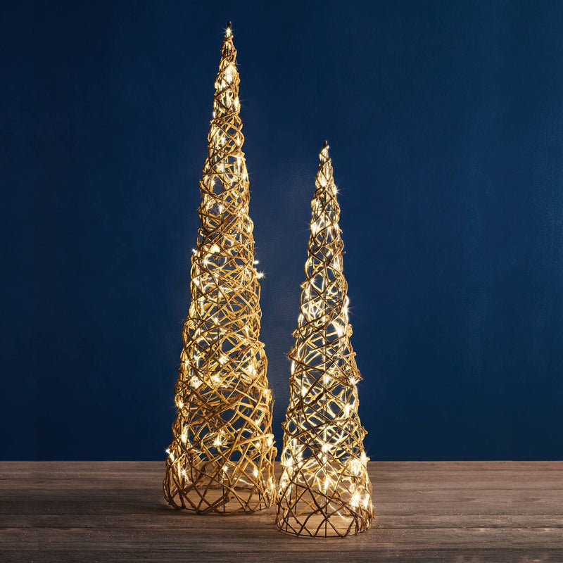 Napa Home & Garden | Night Sky Led Rattan Topiaries, Set Of 2