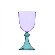 Ichendorf | Tamigi Goblet, Lilac/Petrol, 10.1 oz, featuring a light purple bowl and teal stem, perfect for enhancing elegant dining experiences.