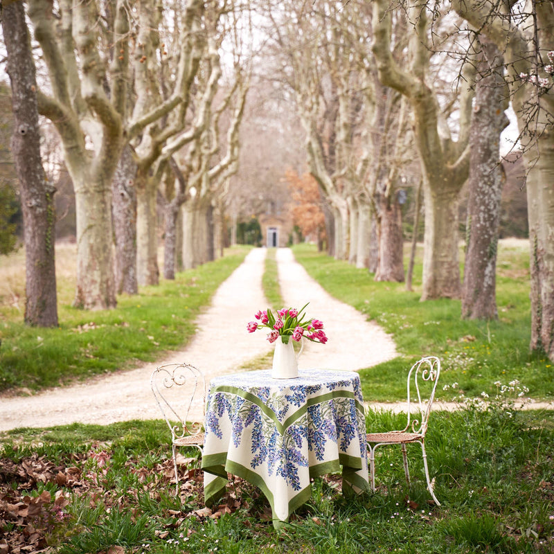 Couleur Nature | Wisteria Blue & Green | Tablecloth: 71"x71"