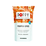 Poppy Hand-Crafted Popcorn - Pumpkin Spice Popcorn; 9-ounce bag with salted caramel flavor, gluten-free, featuring pumpkin-pie spices, ideal for seasonal snacking from Athens Cooks.