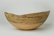 Petermans Boards and Bowls Inc. - 10 Spalted Maple Oval Bowl, handcrafted with unique spalted lines, ideal for salads or snacks, showcasing New England's upcycled maple wood.