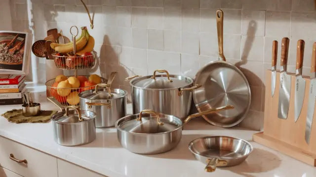 Made In | 8QT Stainless Steel Stock Pot with Pasta Insert & Lid