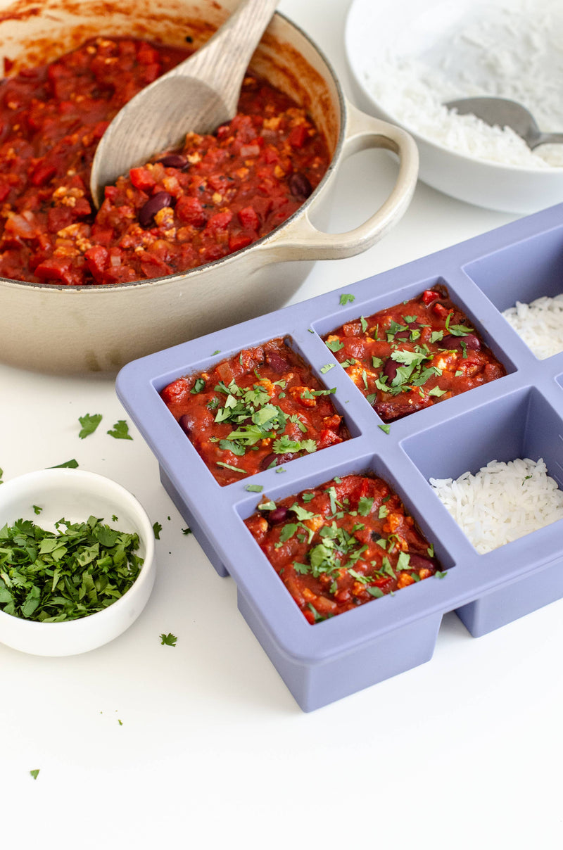 W&P | Cup Cube Silicone Food Storage Meal Prep: Blue / 6 Cube