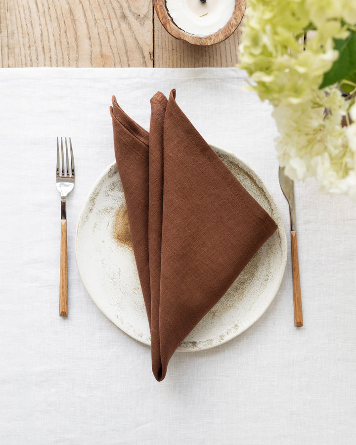 Magic Linen |Set of 2 Linen Napkins Chocolate Brown
