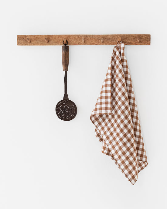 MagicLinen | Linen Tea Towels Cinnamon Gingham