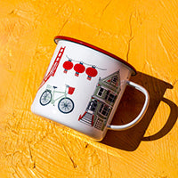 Crow Canyon Home | U of Georgia Enamelware Dinner Plate, Red Rim