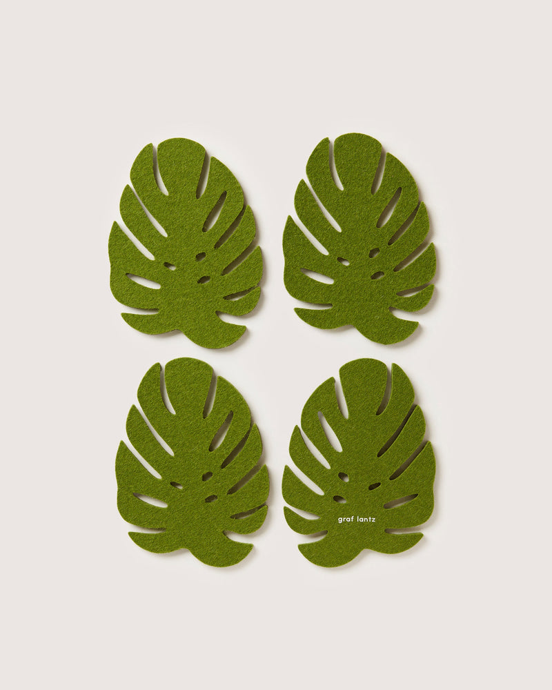 Graf Lantz | Merino Wool Monstera Coaster Solid 4 Pack