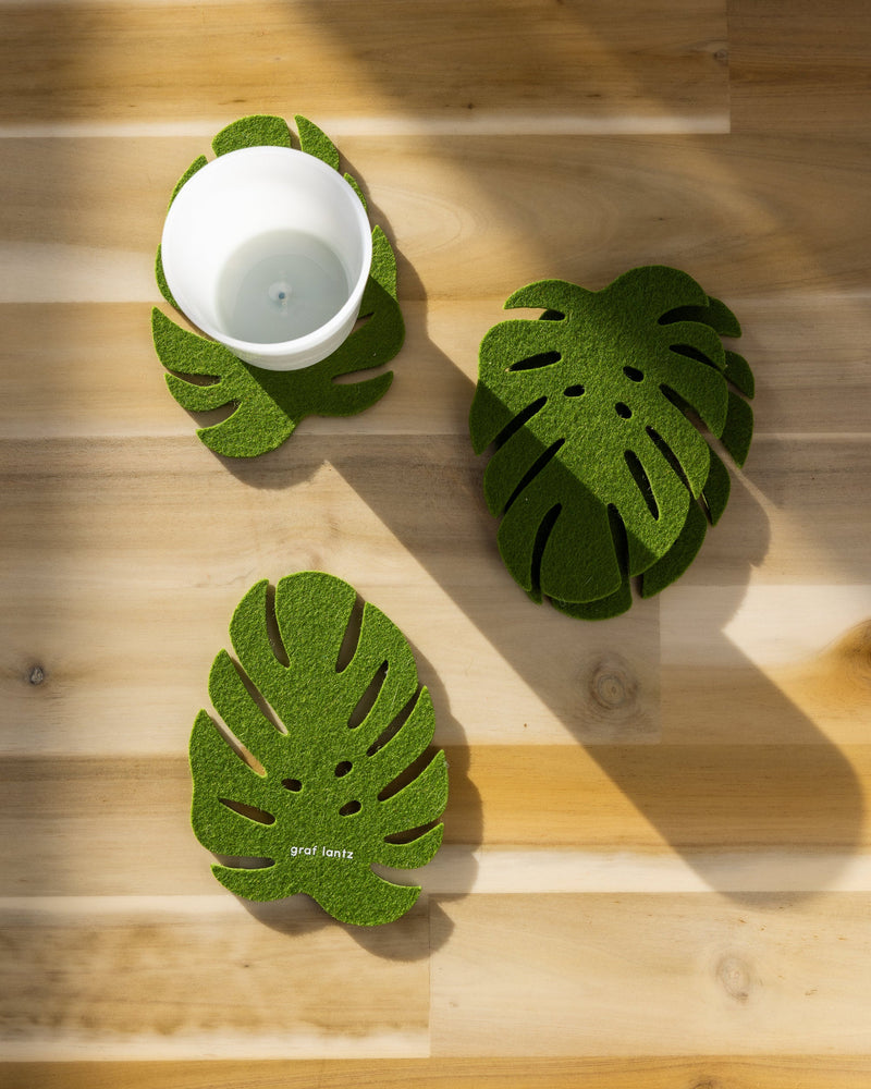 Graf Lantz | Merino Wool Monstera Coaster Solid 4 Pack