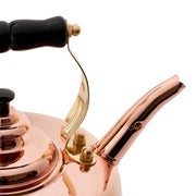 Close-up of a Simplex | Kensington No. 1 Traditional Tea Kettle, showcasing its elegant copper design, ideal for kitchenware enthusiasts at Athens Cooks.