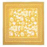 Caravan Home 19 x 19 Forest Harvest Grey & Mustard Napkins Set of 6, featuring hand-printed floral and fruit motifs inspired by Provençal forests.