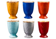 Novita | Mediterranean Stoneware Glasses in Assorted Colors Set of 6, featuring vibrant stoneware drinkware, ideal for enhancing kitchen table settings.