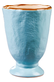 Novita | Mediterranean Stoneware Glasses in Assorted Colors Set of 6, featuring a blue vase with a white base, ideal for stylish table settings.