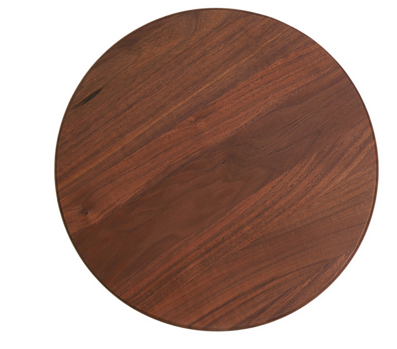 Peterman's Boards and Bowls 27 Lazy Susan, crafted from spalted maple, showcasing a circular wooden design ideal for sophisticated kitchen or dining spaces.