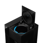 FELLOW - Aiden Precision Coffee Maker: Matte Black with an open lid, showcasing its innovative design for brewing precision pour-over style coffee.