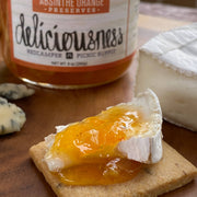 RedCamper - Absinthe Orange Deliciousness Marmalade - 9 oz (Cheeseboard), a sophisticated blend of organic orange, lemon, absinthe, and vanilla, ideal for gourmet pairings.