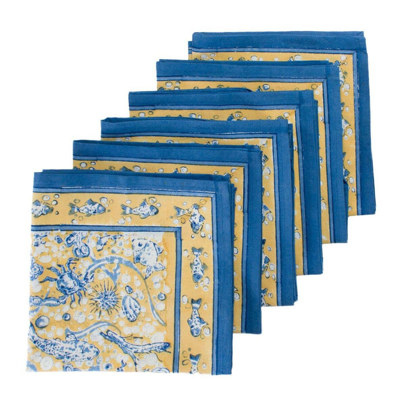 Couleur Nature | La Mer Blue/Yellow Napkins