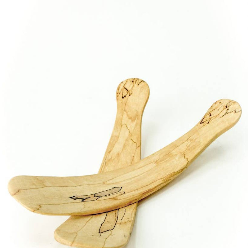 Petermans Boards and Bowls | Large Spalted Maple Salad Tossers (11.5" Pair)