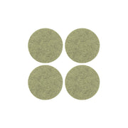Graf Lantz - Bierfilzl Merino Wool Felt Round Coaster Solid 4 Pack: Sage, featuring a group of four round, sage-colored coasters made from thick merino wool felt.
