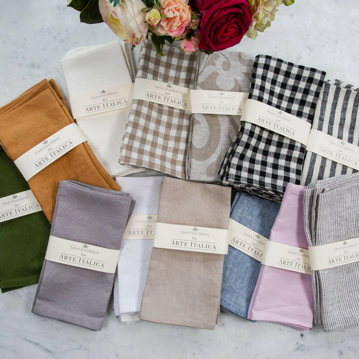 Crown Linen Designs | Washed Linen Napkin Sets.