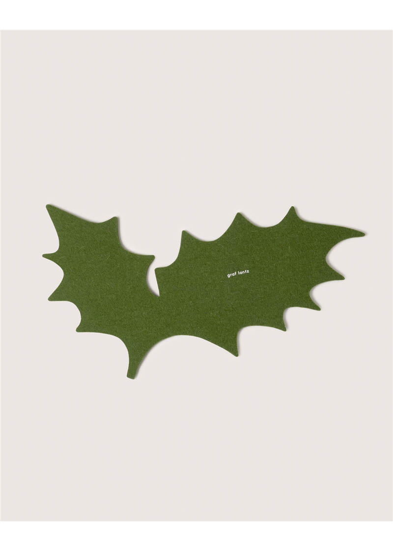 Graf Lantz | Merino Wool 15" Holly Leaf Trivet - Loden Green