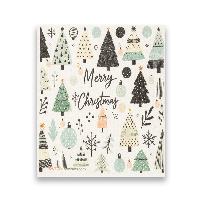 Three Bluebirds Swedish Dishcloths | Winter Wreath Swedish Dishcloth