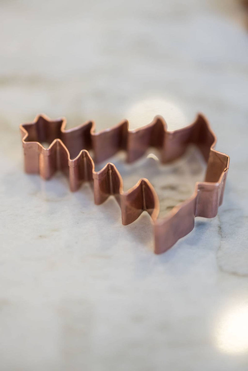 Galley and Fen - Christmas Cookie Cutters - Set of 6, featuring a copper Christmas tree and star cutter, ideal for festive baking from Athens Cooks.