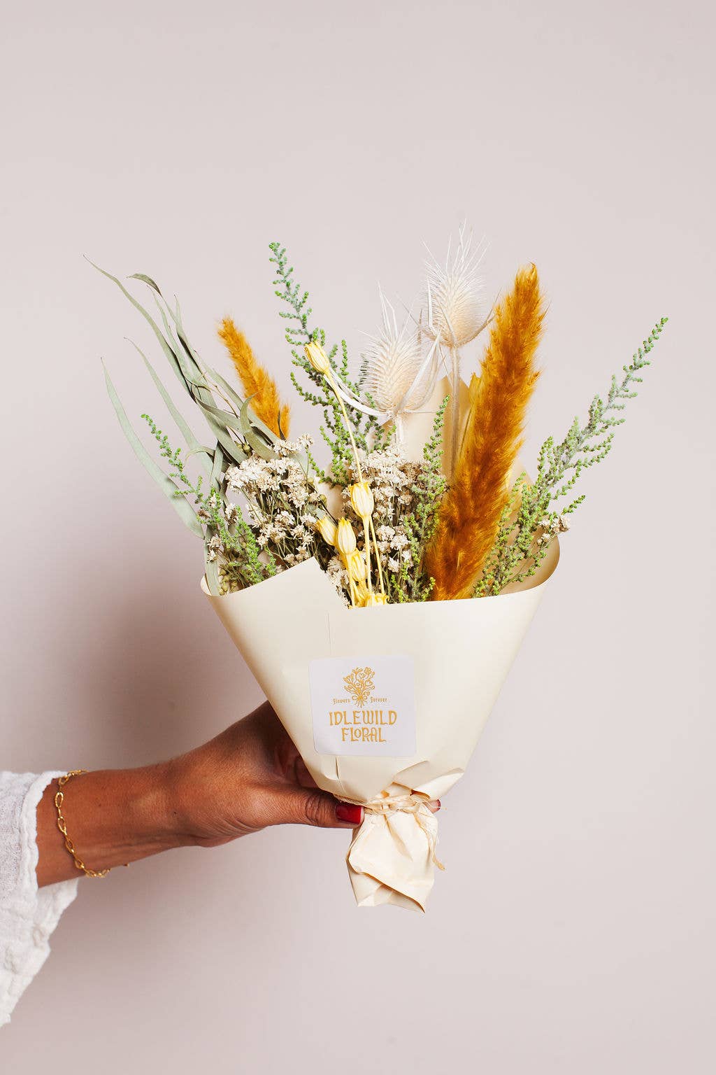 Citrine Dried Flower Bouquet - Thumbnail 4