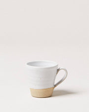 Farmhouse Pottery - Silo Espresso Cup: Single, a handcrafted ceramic mug with a white glaze and sandy-tan base, ideal for espresso shots. Made in Vermont.