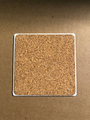 Drinks on Me - COASTER Glitter Body Spray: A 4x4 cork coaster with a white border, perfect for adding humor to home bar decor.