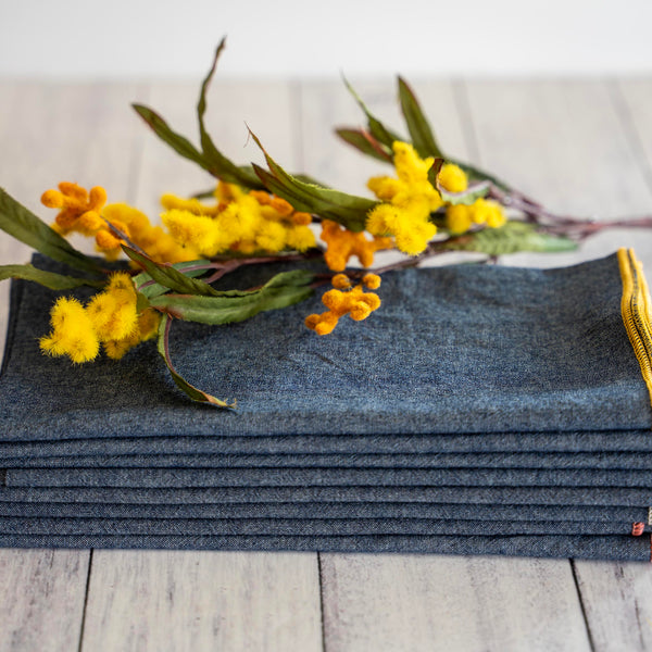 Dot and Army | Denim Chambray Cloth Napkins, 20 inches