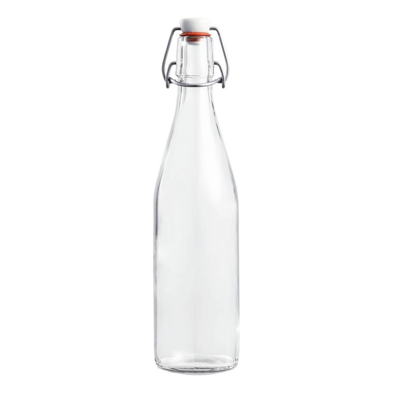 Le Parfait 500ml French glass bottle with swing-top stopper, ideal for fermenting or storing beverages, featured at Athens Cooks, a specialty kitchen store.