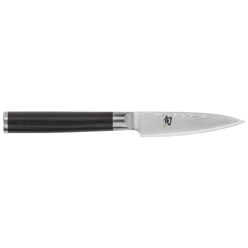 Shun Classic Knife Series - 9 Honing Steel - Blonde, featuring a Damascus-pattern stainless steel blade and dark wooden handle, perfect for precision in kitchen tasks.