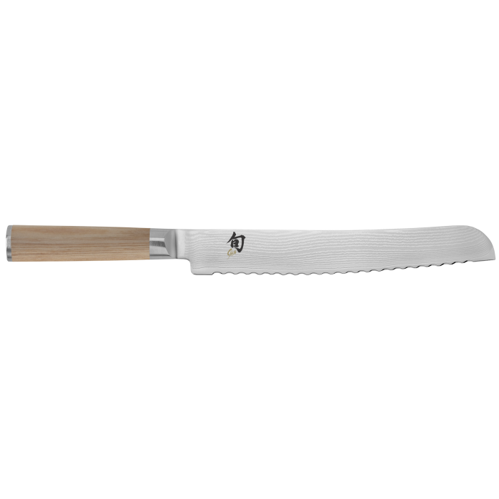 Shun | Classic Knife Series - Serrated bread knife with a long, narrow blade and traditional wooden handle, designed for slicing crusty loaves.
