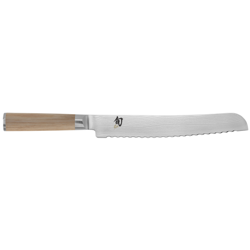 Shun | Classic Knife Series - Serrated bread knife with a long, narrow blade and traditional wooden handle, designed for slicing crusty loaves.