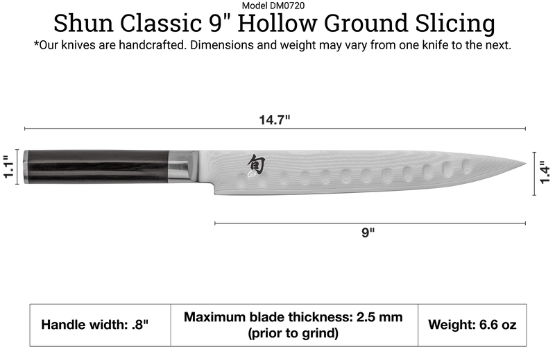 Shun | Classic Hollow Ground Slicing, 9 inches
