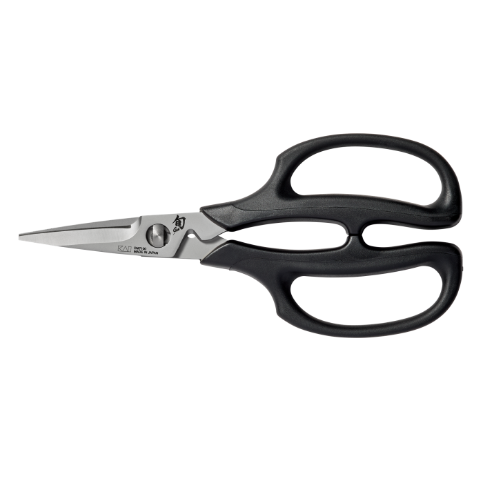 Shun Kitchen Herb Shears, 7.5 inches, featuring stainless-steel blades with ergonomic, padded handles, ideal for precise herb cutting. Blades separate for cleaning, made in Japan.
