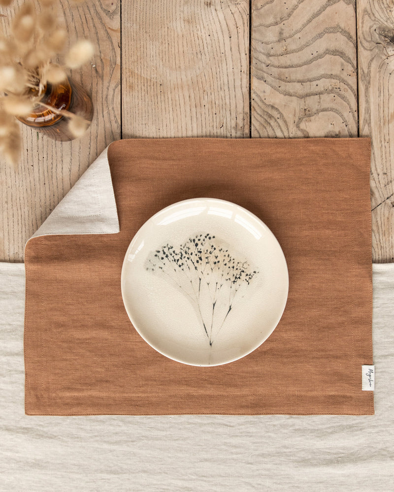 MagicLinen | Double Layer Linen Placemat Set of 2: Cinnamon