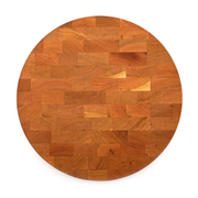 Round maple end grain cutting board, 16 inches, by J.K. Adams, ideal for professional kitchen use, available at Athens Cooks, a specialty kitchen store.